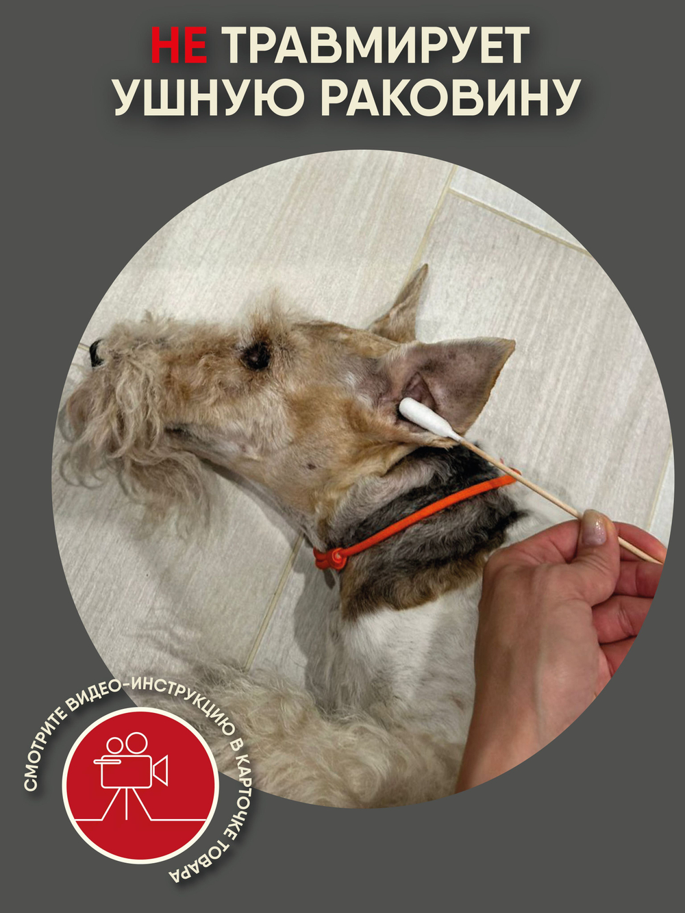 Ватные палочки для собак средних и крупных пород Монморанси, 15см