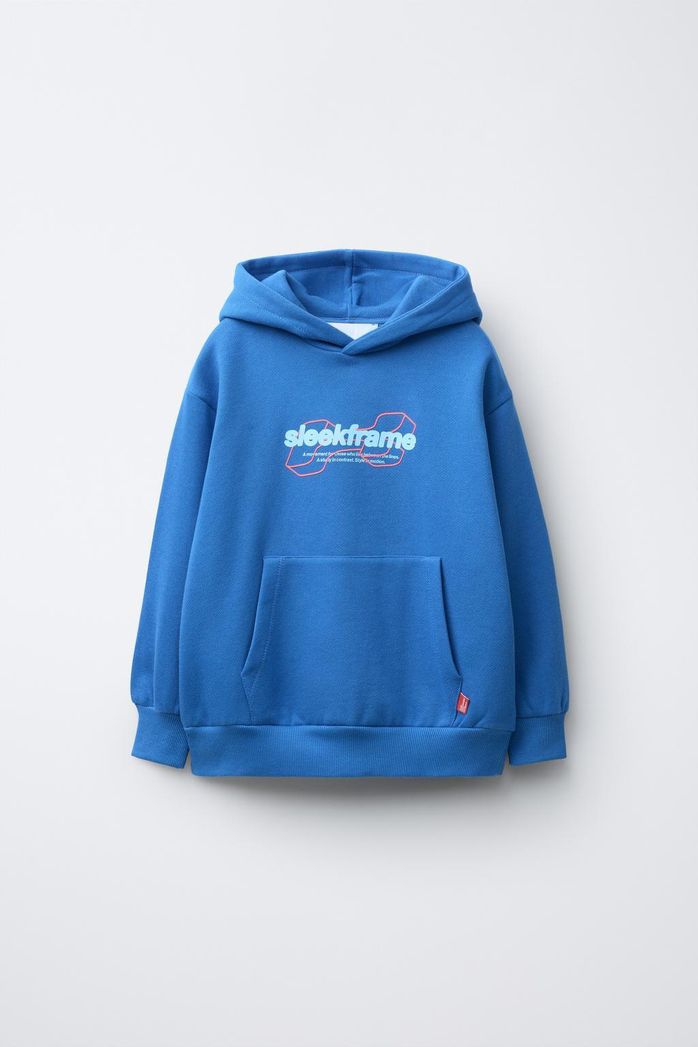 ZARA ХУДИ С КАПЮШОНОМ И НАДПИСЬЮ, СИНИЙ