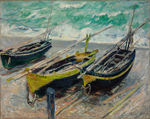 Три рыбацкие лодки, Моне, Клод, картина (репродукция), Настене.рф