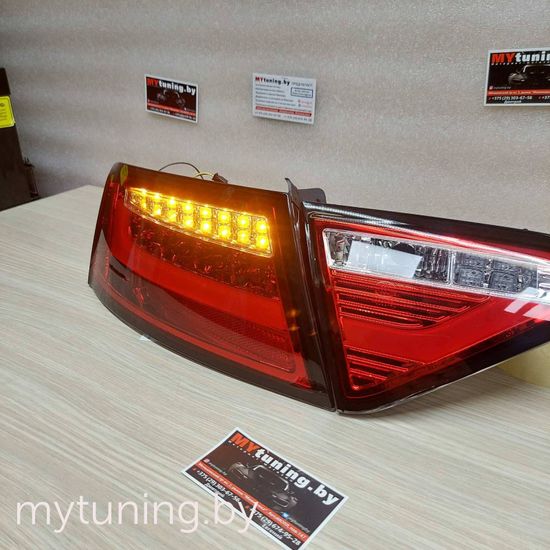 Задние фонари red white led bar для Audi A5 coupe