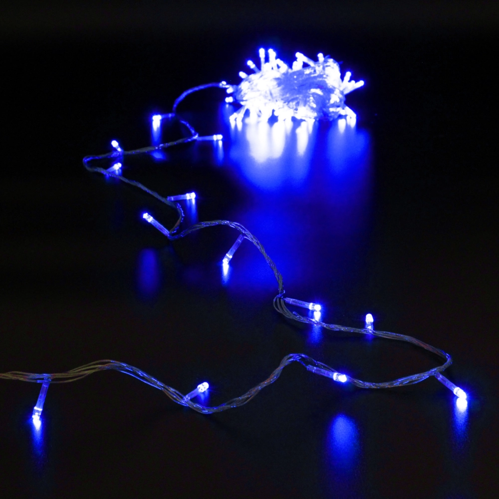 Гирлянда для дома 5,5м 50 ламп LED прозрач.пров.,8 реж, IP-20, Синий