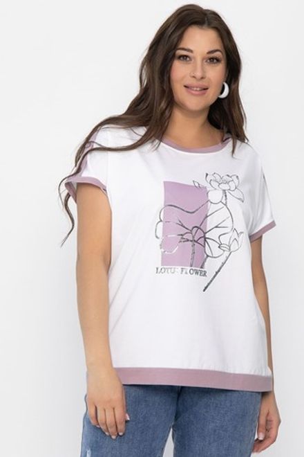 Блуза Чарли (бело-сиреневая) Б13802-20М LT Collection