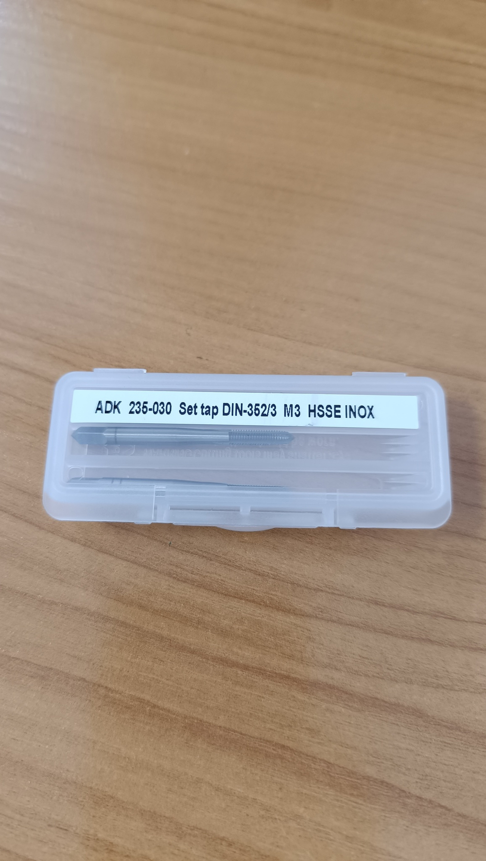 Метчик ручной компл DIN-352/3 М3 HSSE INOX ADK235-030