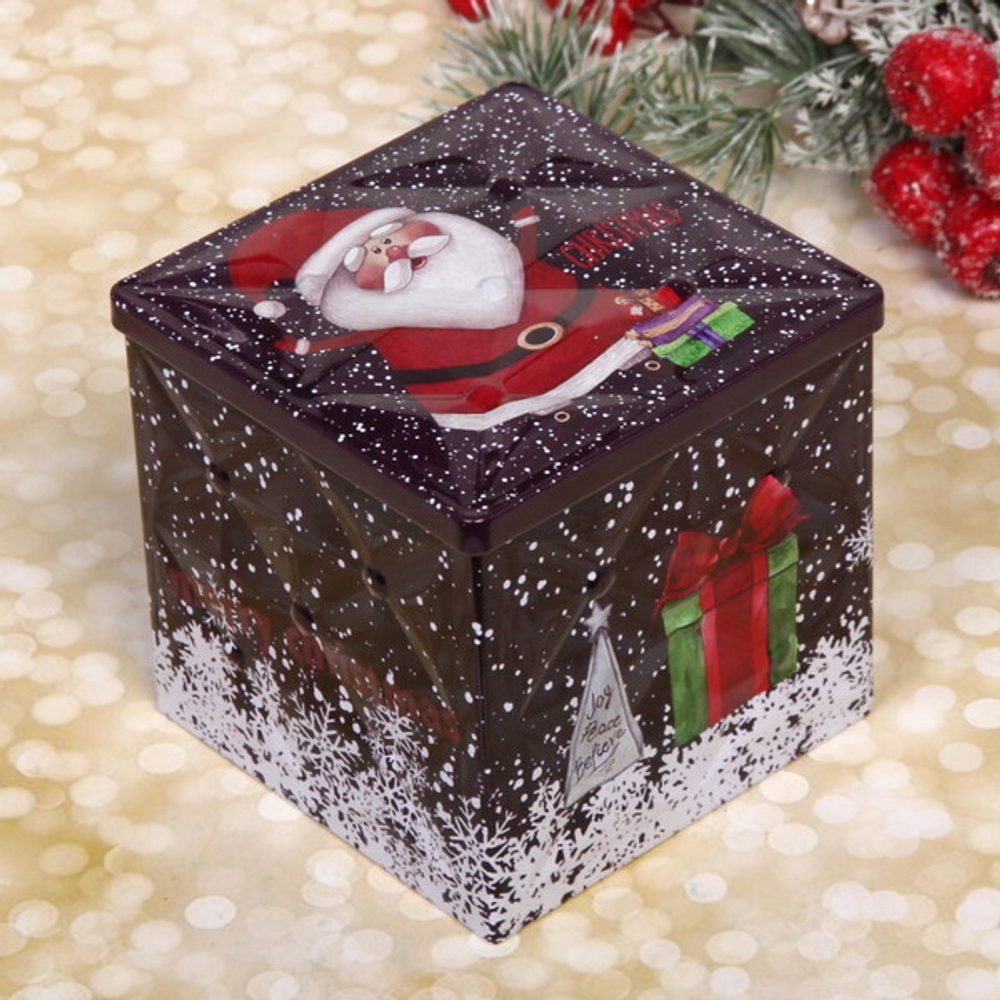 Банка жестяная 9*9*9см «Славный Дед Мороз»