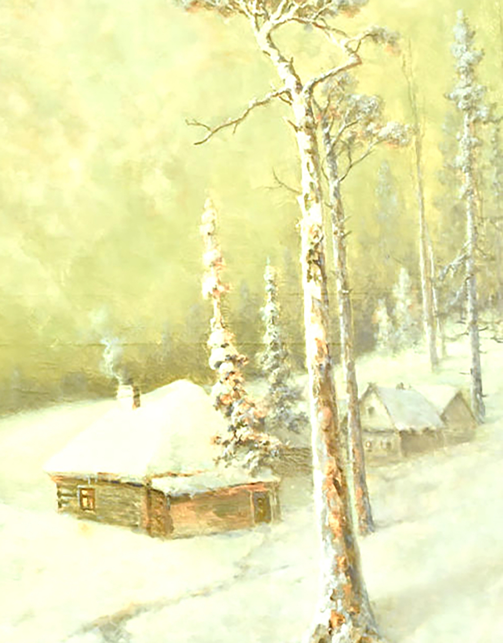 Саврасов Алексей Кондратьевич. Зимний пейзаж с избушкой. Холст, масло. Конец XIX века