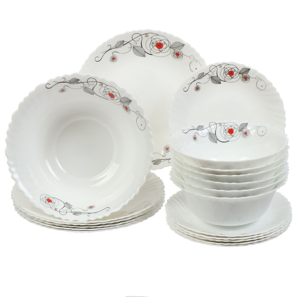 Сервиз столовый стеклокерам, 19 пр, 6 перс, Daniks, Рапсодия