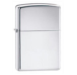 Легендарная классическая американская бензиновая широкая зажигалка ZIPPO Classic High Polish Chrome™ серебристая матовая из латуни и стали ZP-167