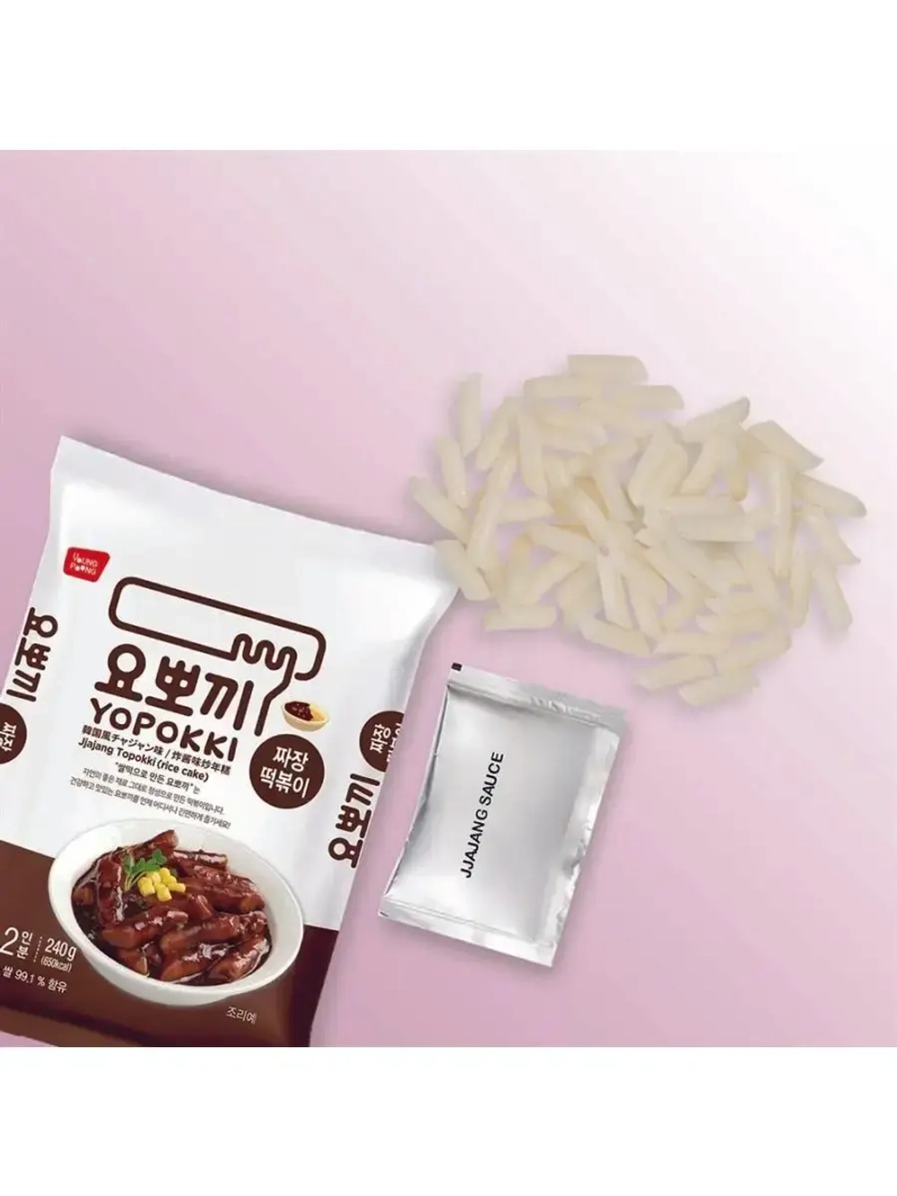 Рисовые палочки Yopokki Jjajang в бобовом соусе чачжан