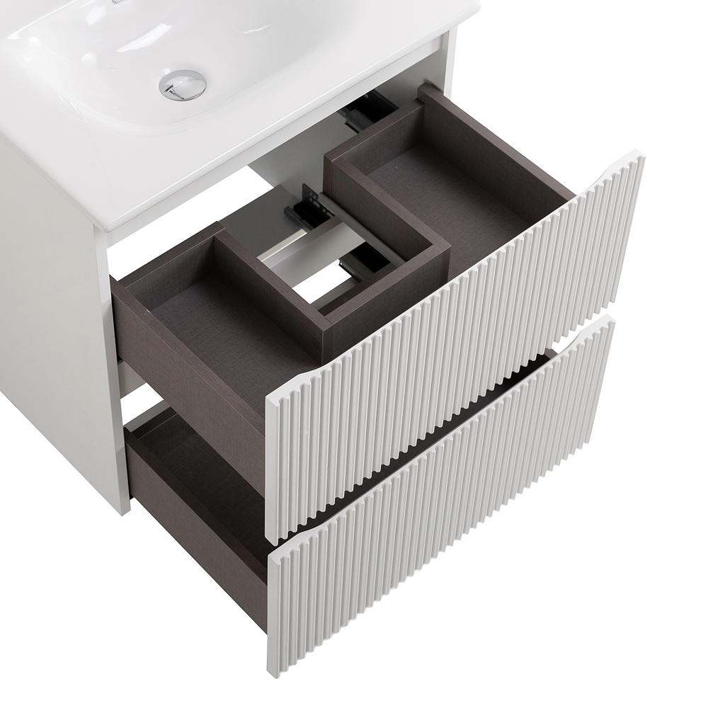 Тумба с раковиной подвесная BelBagno UNO-MINI-800-2C-SO-BO Bianco Opaco, раковина белая BB-8099-3-80