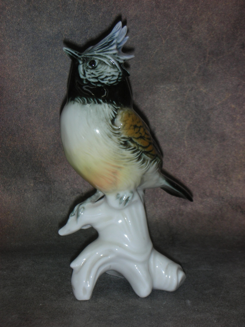 Статуэтка. Фарфор. Птица Синица хохлатая. Karl ENS. Германия