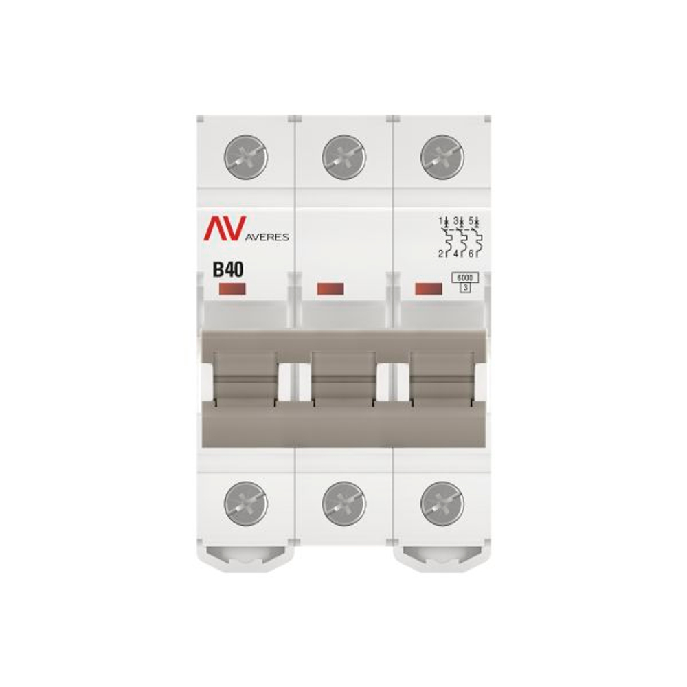Выключатель автоматический AV-6 3P 40A (B) 6kA EKF AVERES
