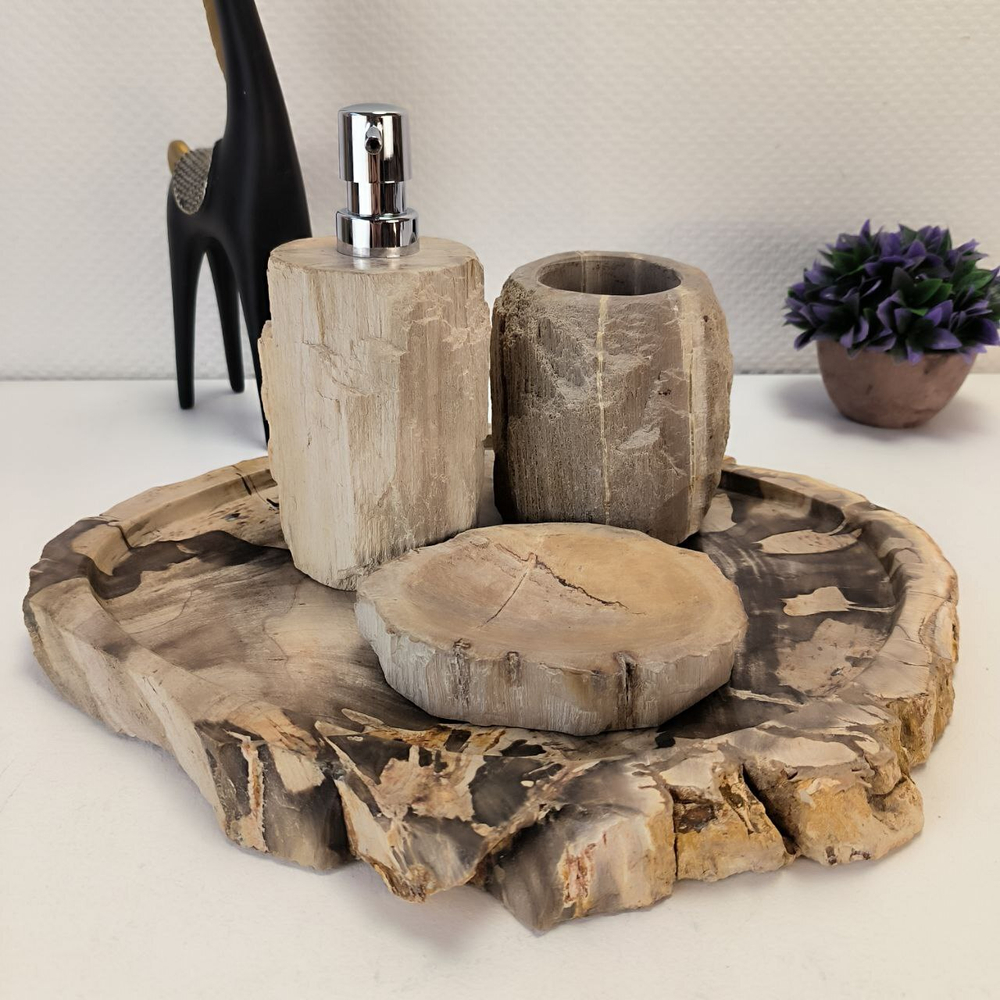 Набор из окаменелого дерева 4 предм Fossil Set NF-63071 поднос 33см*39см