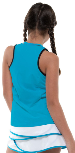 Футболка для девочки теннисная Lucky in Love Square Are You? V-Neck Cutout Tank Girls - turquoise