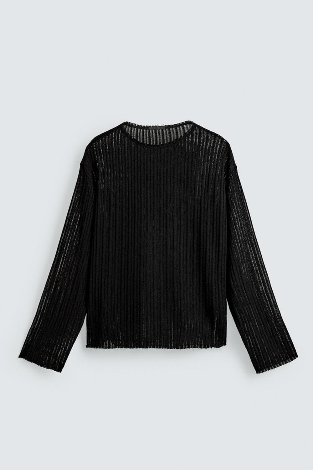 ZARA СВИТЕР ИЗ РЕЛЬЕФНОЙ ТКАНИ, ЧЕРНЫЙ