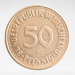 Germany, 50 Pfennigs, 1970, (Stuttgart Mint - "F"), VF
