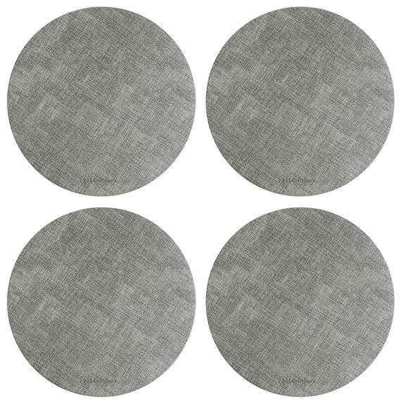Набор из 4-х сервировочных салфеток leanera, D35 см, серые