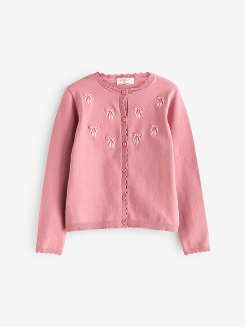 Кардиган с вышивкой для девочки Next N96-307, Розовый