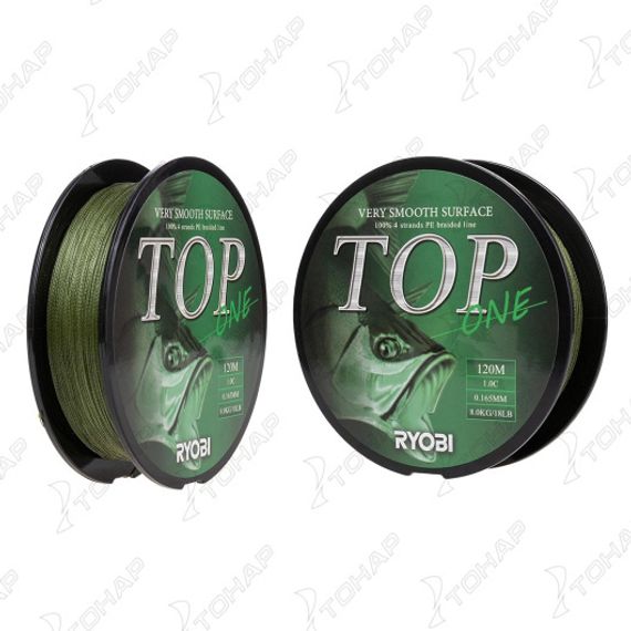 Шнур TOP PE4X-120M 1.0/d-0.165mm Dark green Ryobi
