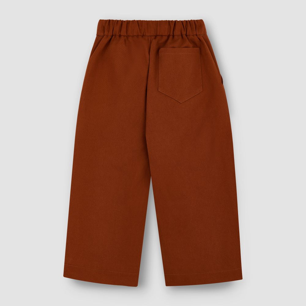 Брюки из денима на подкладке цвета терракоты