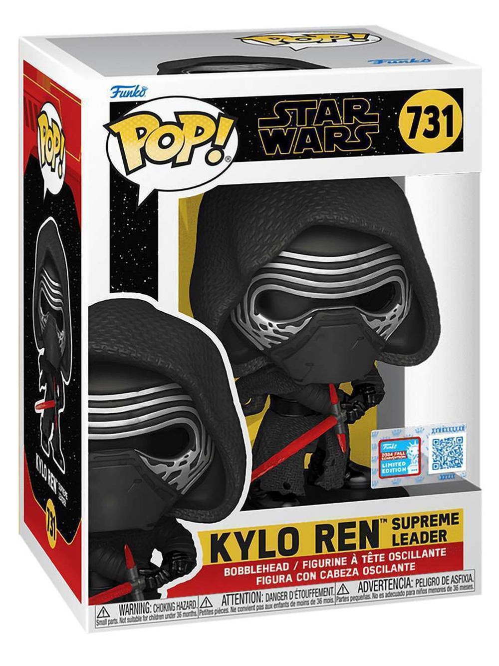 Фигурка Funko POP! Bobble Star Wars Kylo Ren Supreme Leader (Hooded) NYCC24 (Exc) (731) 77368