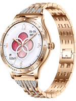 Смарт часы PARASMART Helenia AK60 (блочный браслет со стразами, золотистый)