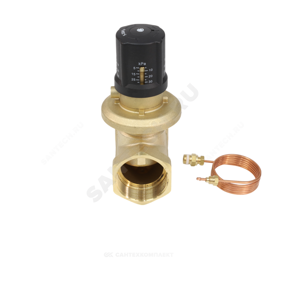 Клапан балансировочный автомат латунь 3380H Ду 15 G1/2" Ру16 Тмакс=120 оС ВР 5-30 кПа Kvs=1.16м3/ч без ниппелей Benarmo