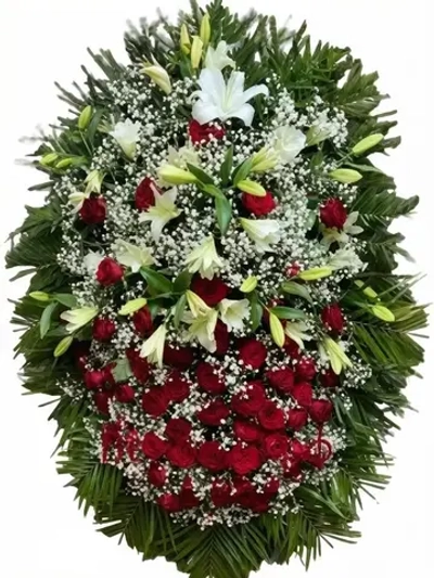 Траурный венок из живых цветов №46