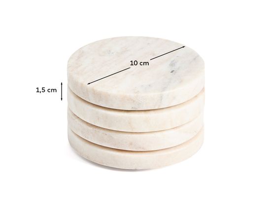 Набор Nuvir из 4 подставок из бежевого мрамора