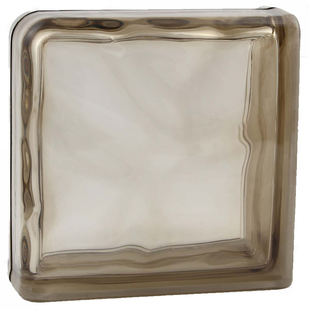 Завершающий стеклоблок коричневый окраска в массе Vitrablok 19x19x8