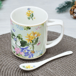 Кружка 280мл керамическая с ложкой, в подарочной упаковке, NNPK01