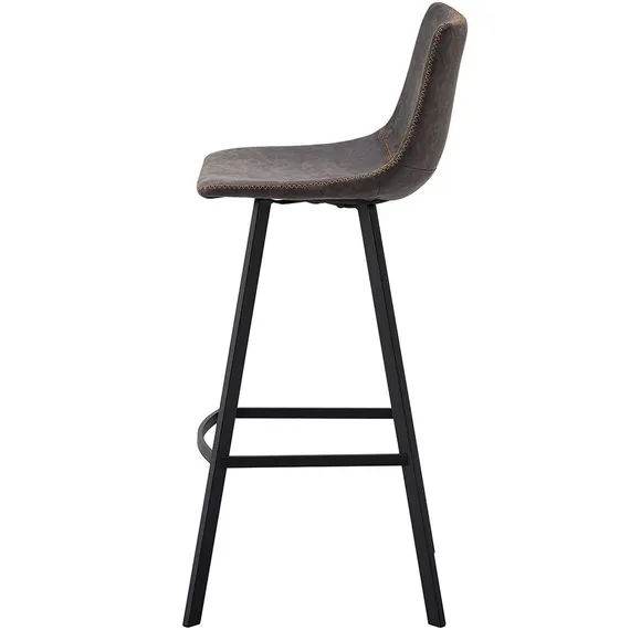 Барный стул Netro 76 см, серый на черных металлических ножках | Купить в Hallberg.ru
