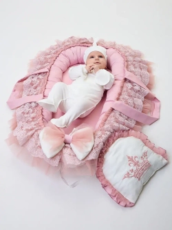 Кокон гнездышко для новорожденного с подушечкой