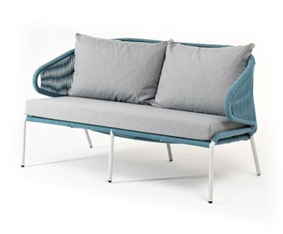 Диван плетеный Милан Артикул: MIL-S-2-001 RAL7035 SH blue(H-gray)