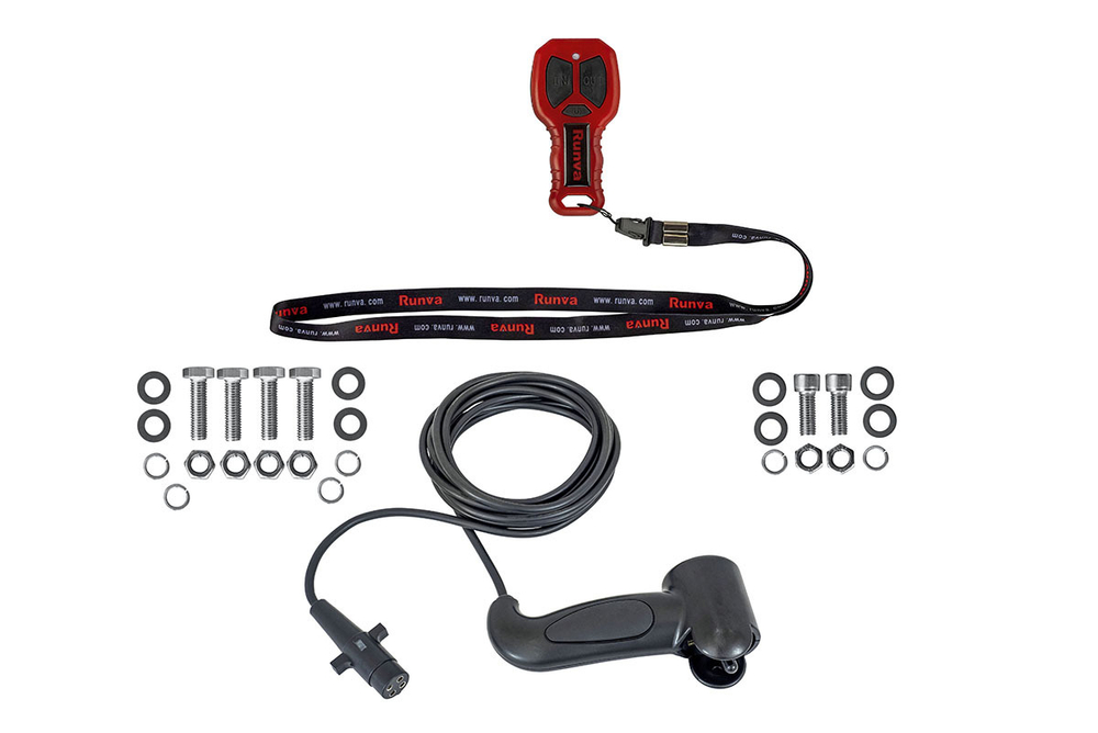 Лебёдка электрическая двухскоростная 12V Runva 12000 lbs 5443 кг (синтетический трос)