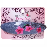 Заколка автомат «Lady Collection - Сакура», овал, 6 цветов, 9*2,5см (Кокетка)