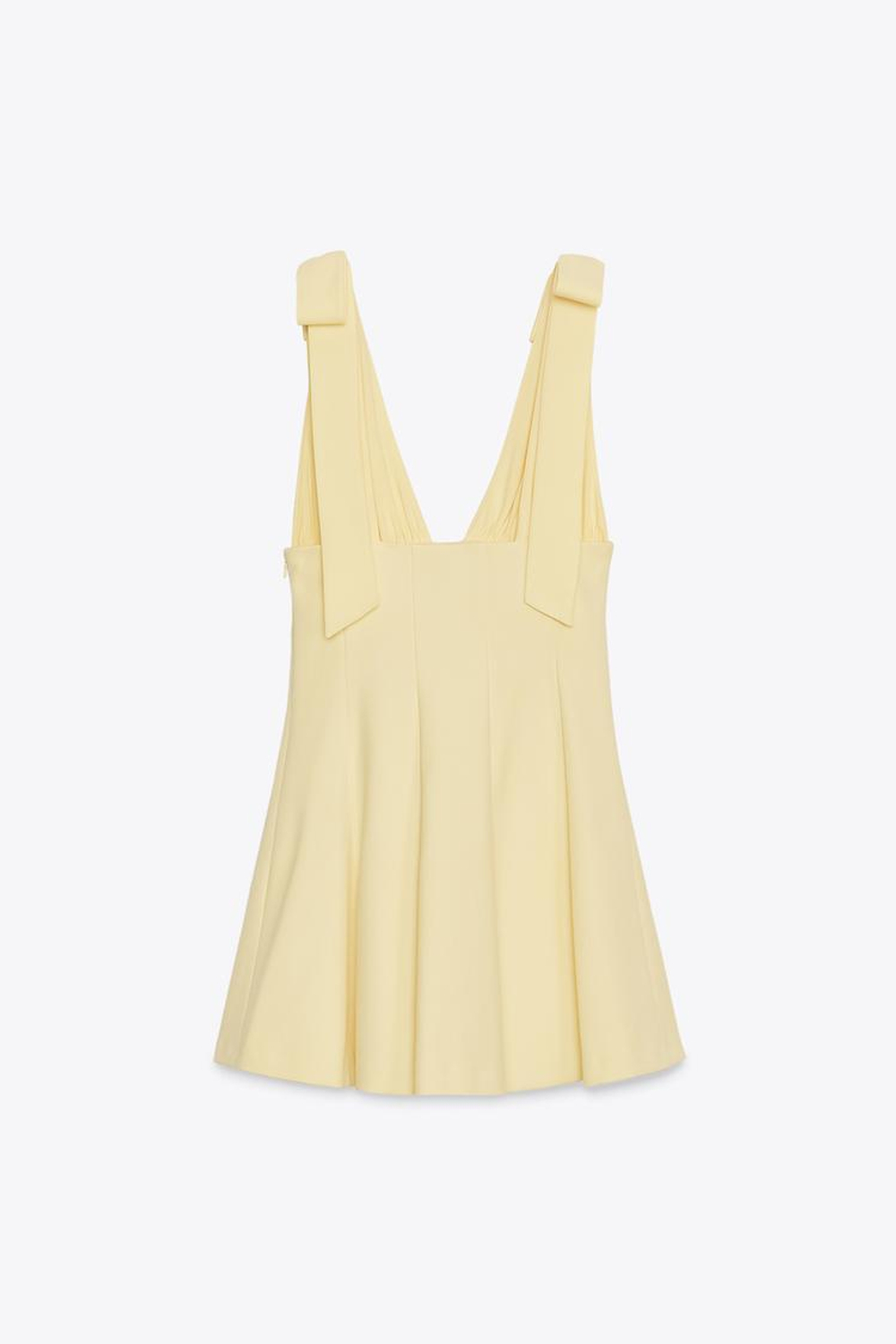 ZARA КОРОТКОЕ ПЛАТЬЕ С V-ОБРАЗНЫМ ВЫРЕЗОМ, ЖЕЛТЫЙ