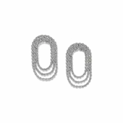 Серьги ORI TAO, Azzurra, цепное переплетение, OT24.1-12-31905 (серебристый)