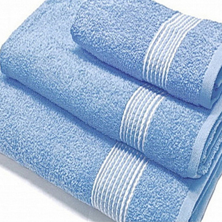 Набор из 3-х полотенец махровых "П37. КОСИЧКА ГОЛУБОЙ СВЕТЛЫЙ", 100% хлопок, Россия.