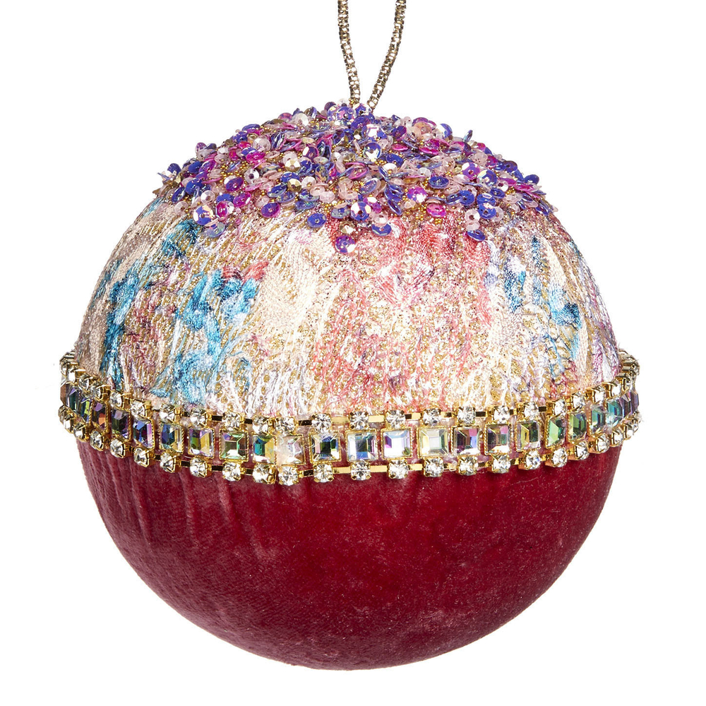 Шар с вышивкой 12см Goodwiil Brocade Ball розовый