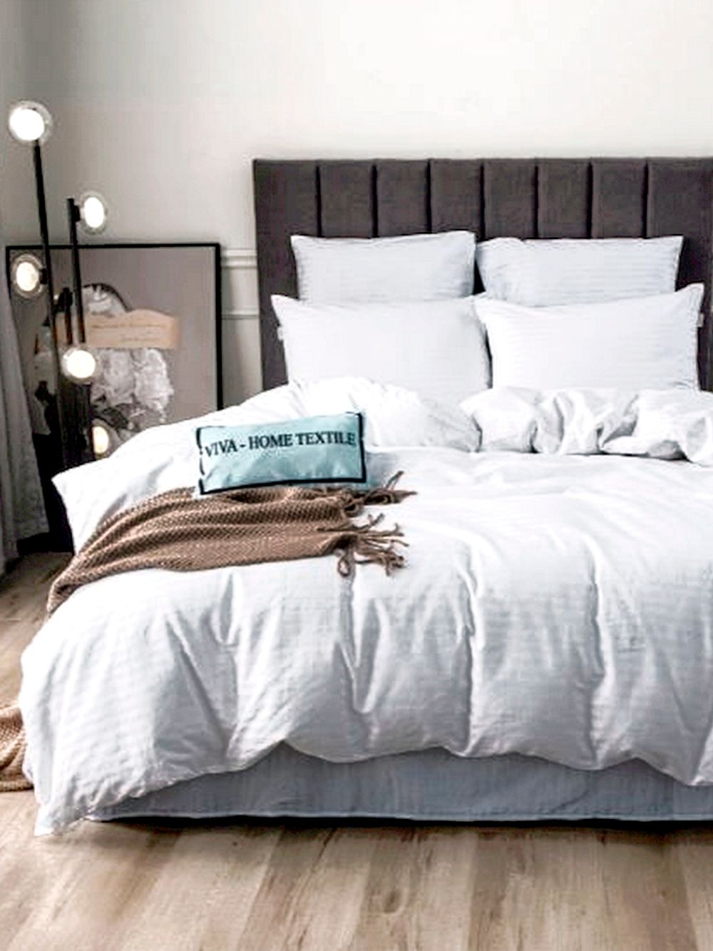 Наволочка комплект 2шт сатин-страйп Milky Garden "Сатин-страйп (полоска 3х3 см)" 50x70 см на молнии