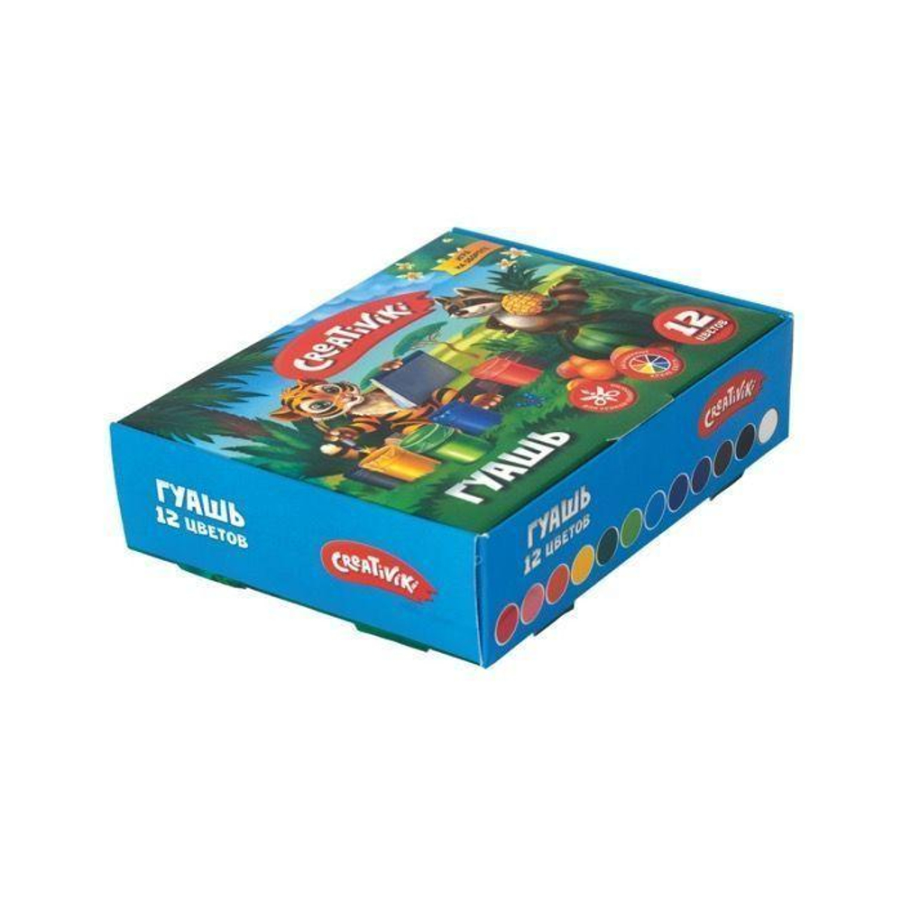 Гуашь 12 цветов 10 мл (Creativiki)