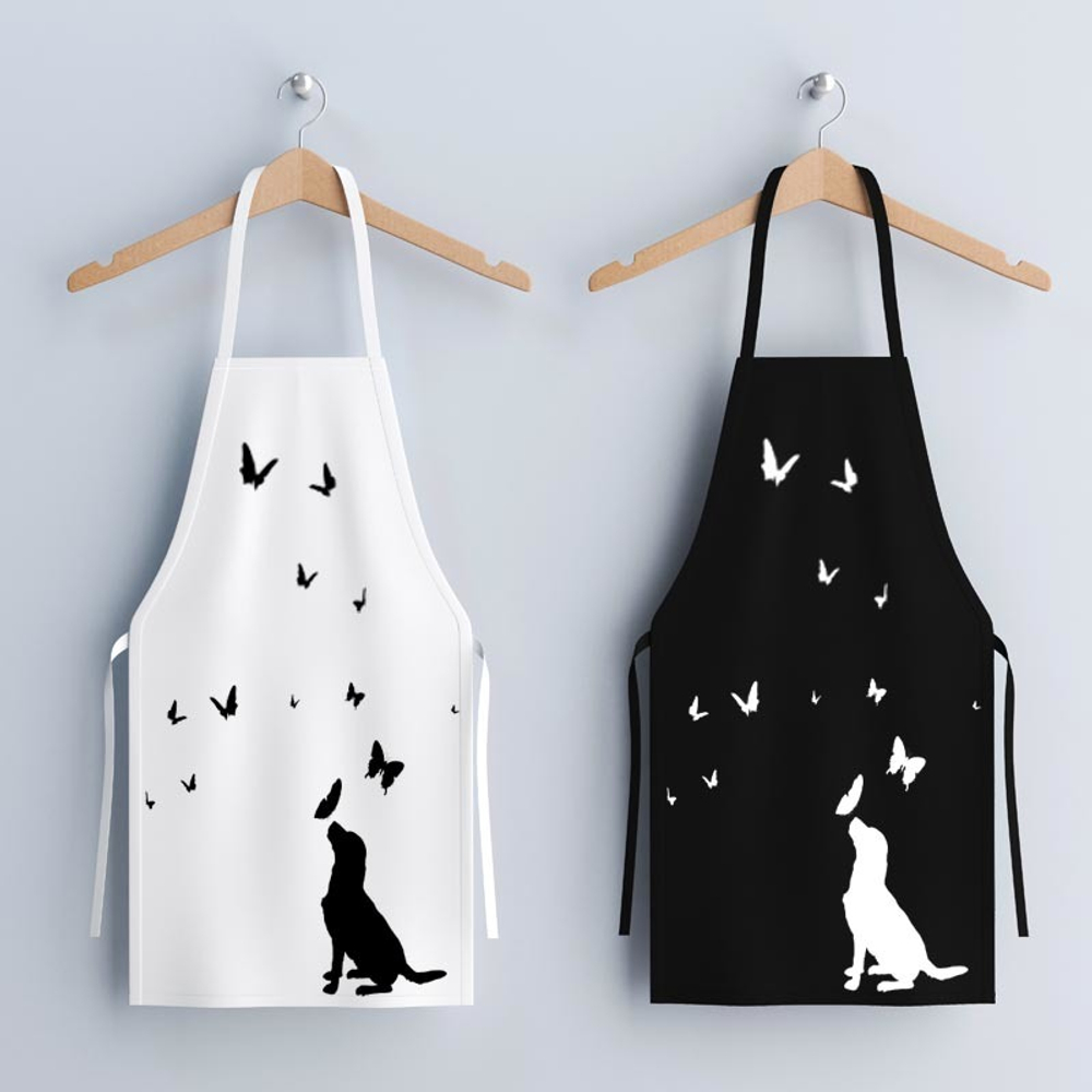 Фартук "Ретривер и бабочки"