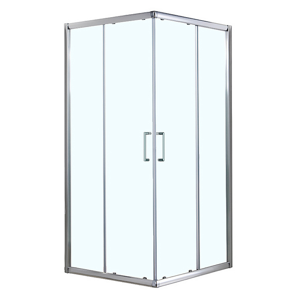 Душевое ограждение Azario GREENWOOD 1000х1000х1950, БЕЗ ПОДДОНА, прозрачное стекло 6 мм, цвет профиля серебро (AZ-NNE1142 1000)