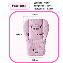 Вкладыш - матрасик в стульчик для кормления, коляску, качели