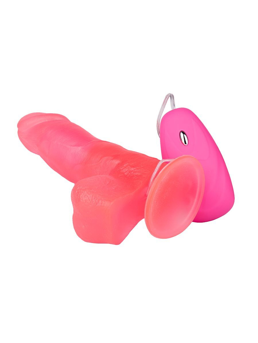 Розовый гелевый вибратор на присоске - 19,5 см. (Цвет: розовый)