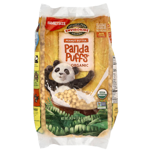 Nature's Path, EnviroKidz, органические хлопья Panda Puffs®, арахисовая паста, 700 г (24,7 унции)
