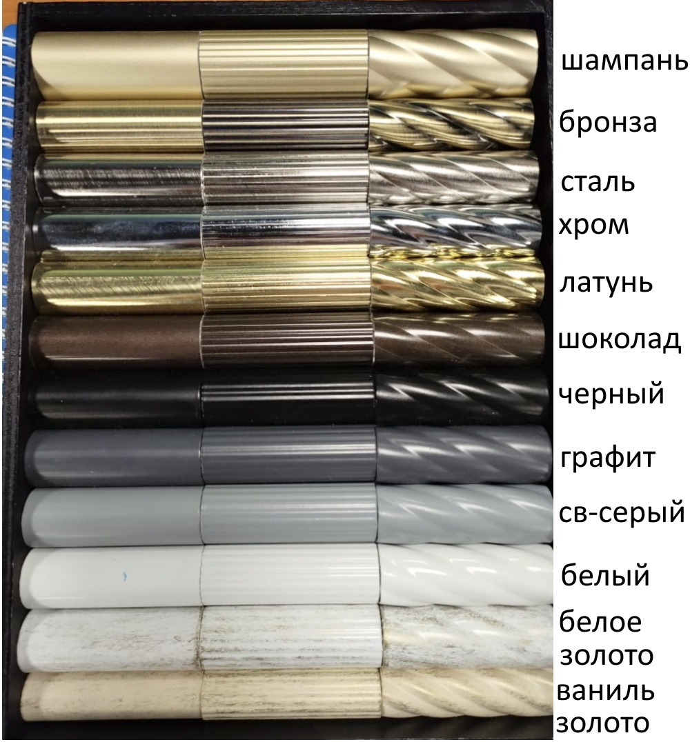 Карниз кованый витой для штор Ост Тюльпан d25/16 мм двухрядный, цвет бронза