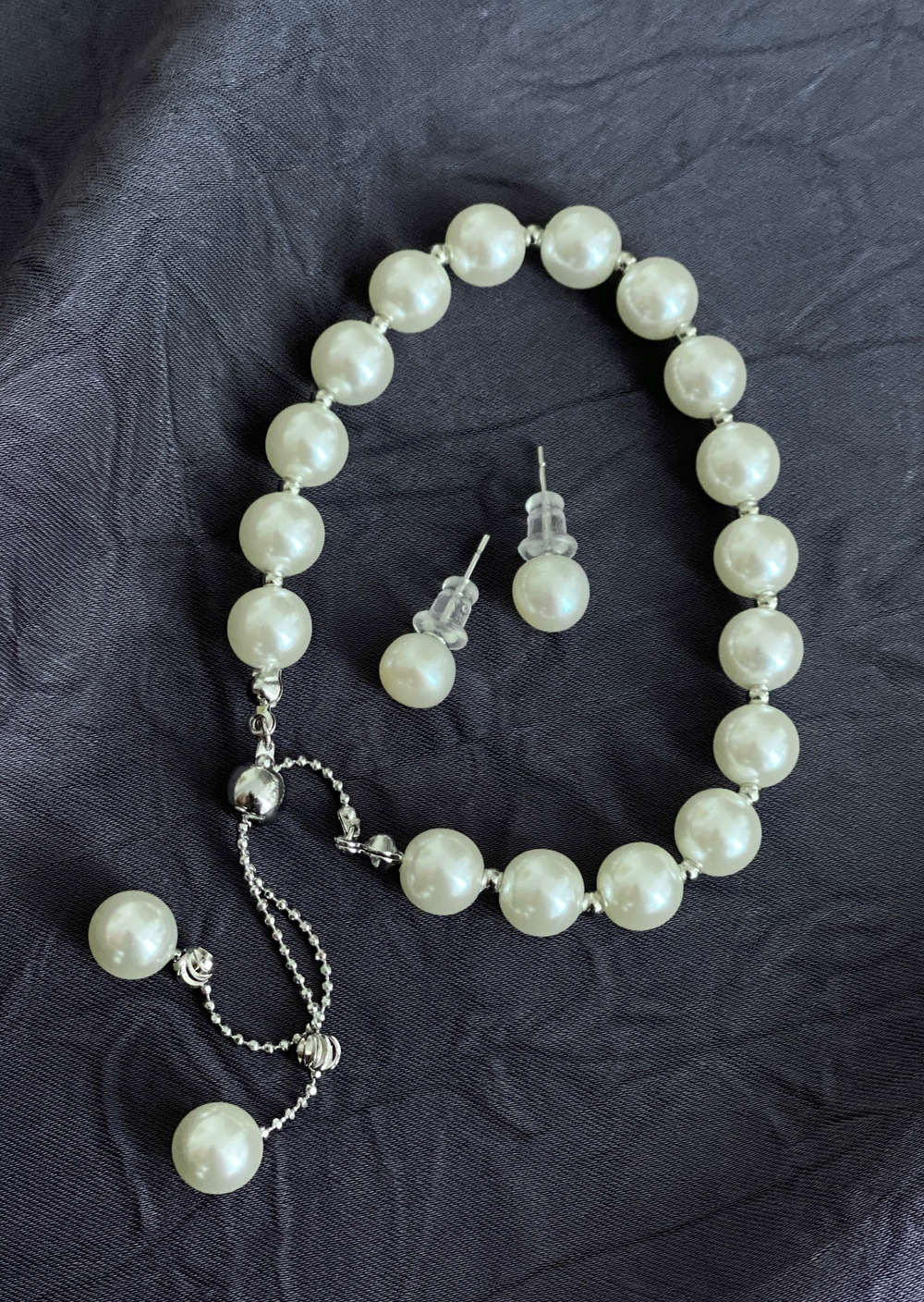 Серьги круглые жемчужные пусеты 0,6 см, оттенок молочный