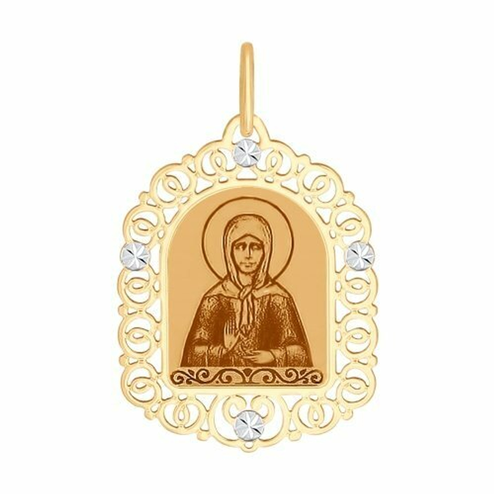 Иконка из золота с алмазной гранью и лазерной обработкой