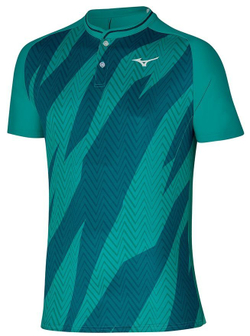 Мужское теннисное поло Mizuno Shadow Polo - turquoise
